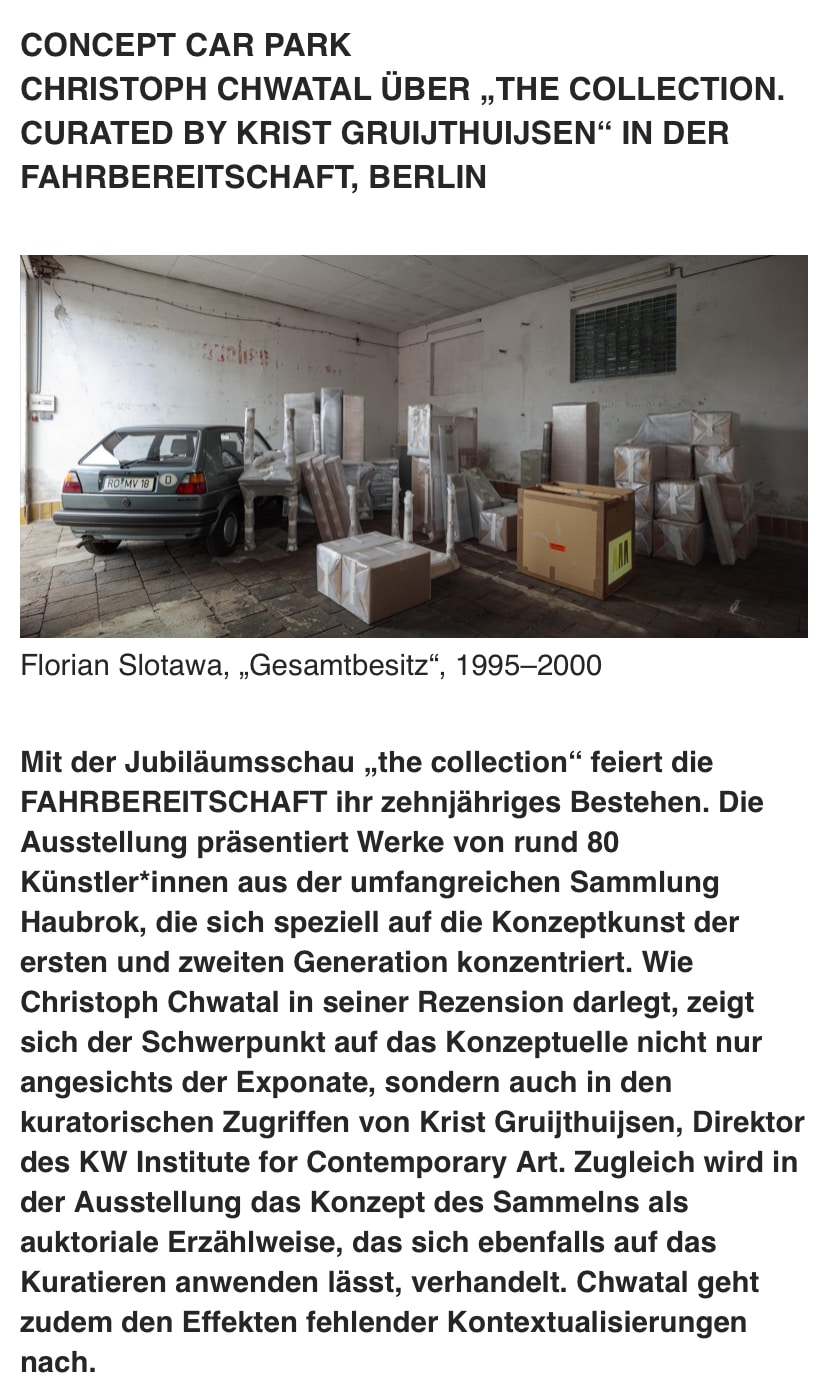 Christoph Chwatal Art Criticism